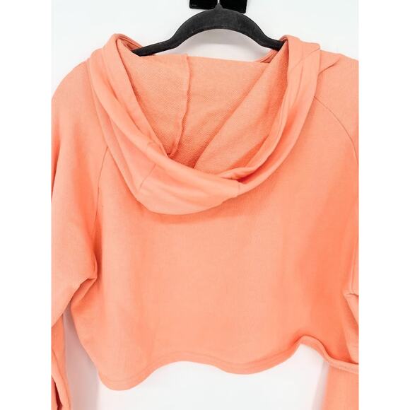 Gymshark Hoodie Peach Cropped Mesh Sweatshirt Womens Size Medium Pullover Active - Picture 4 of 7